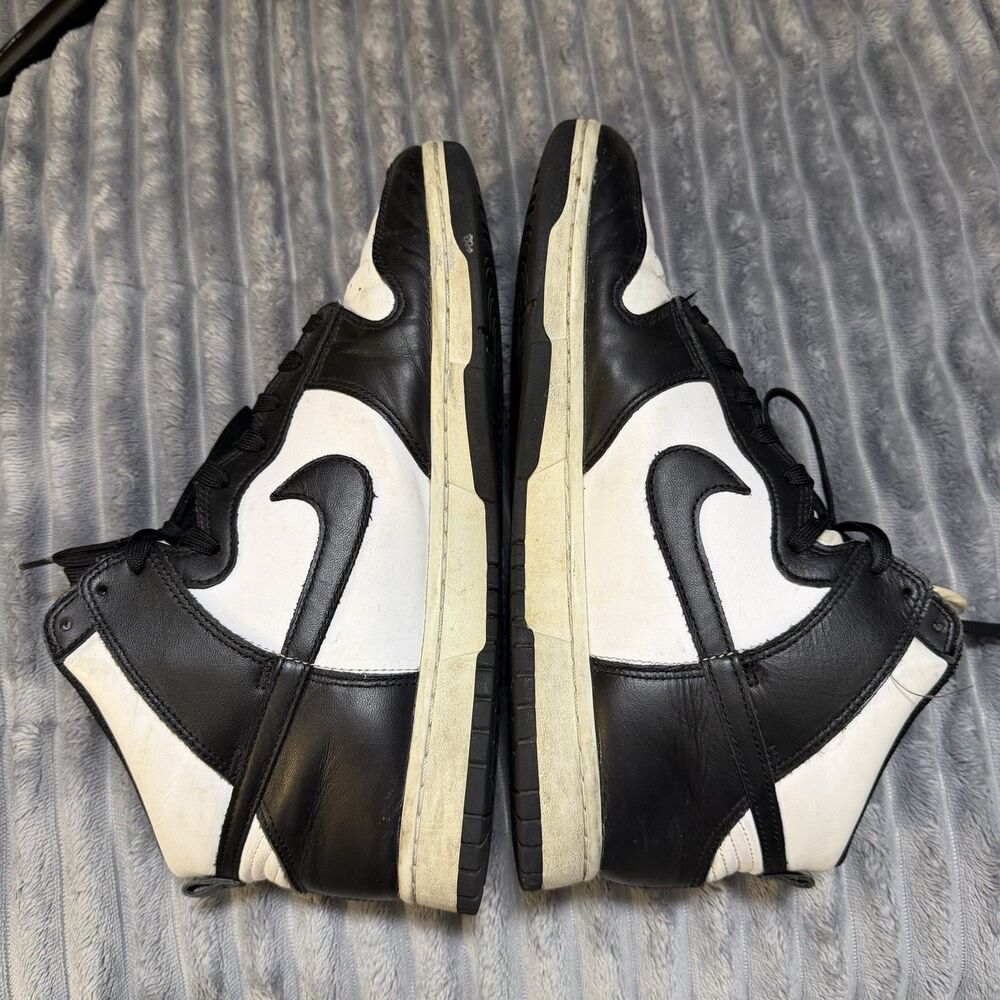 Nike Dunk High Black White High Top Sneaker DD1399-105 Leather Size 11 - Picture 6 of 8